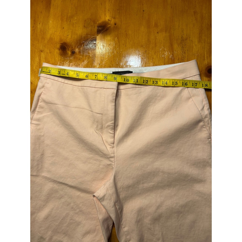 Ann Taylor Peach Pink Ankle Pants Cuffed Straight Leg Trousers Preppy Old Money - Picture 7 of 11